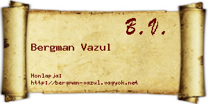 Bergman Vazul névjegykártya